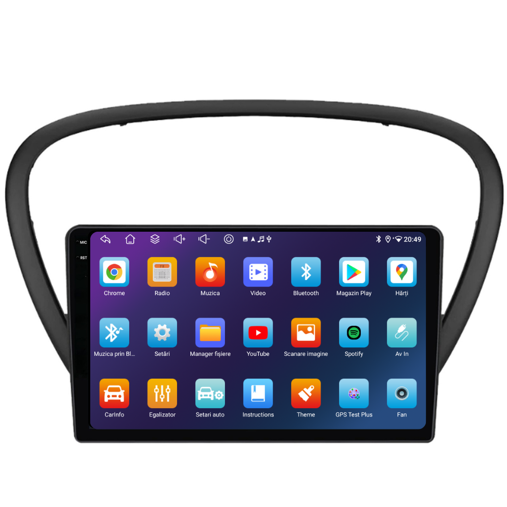 Navigatie Peugeot 607 (2004-2011), Ecran 9", Carplay / Android Auto