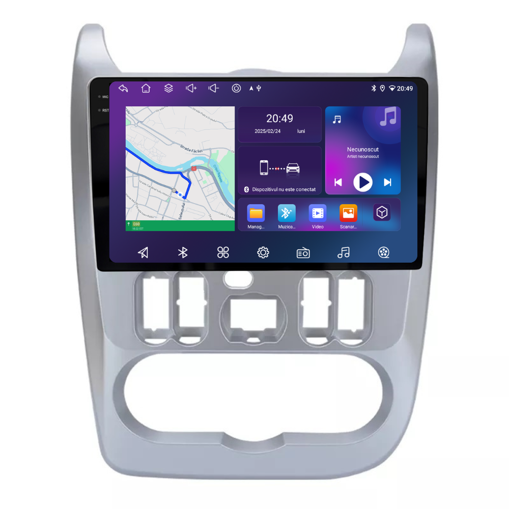 Navigatie Dacia Logan 1 (2008-2013), Duster (2010-2013) Android, Ecran 9", Carplay / Android auto