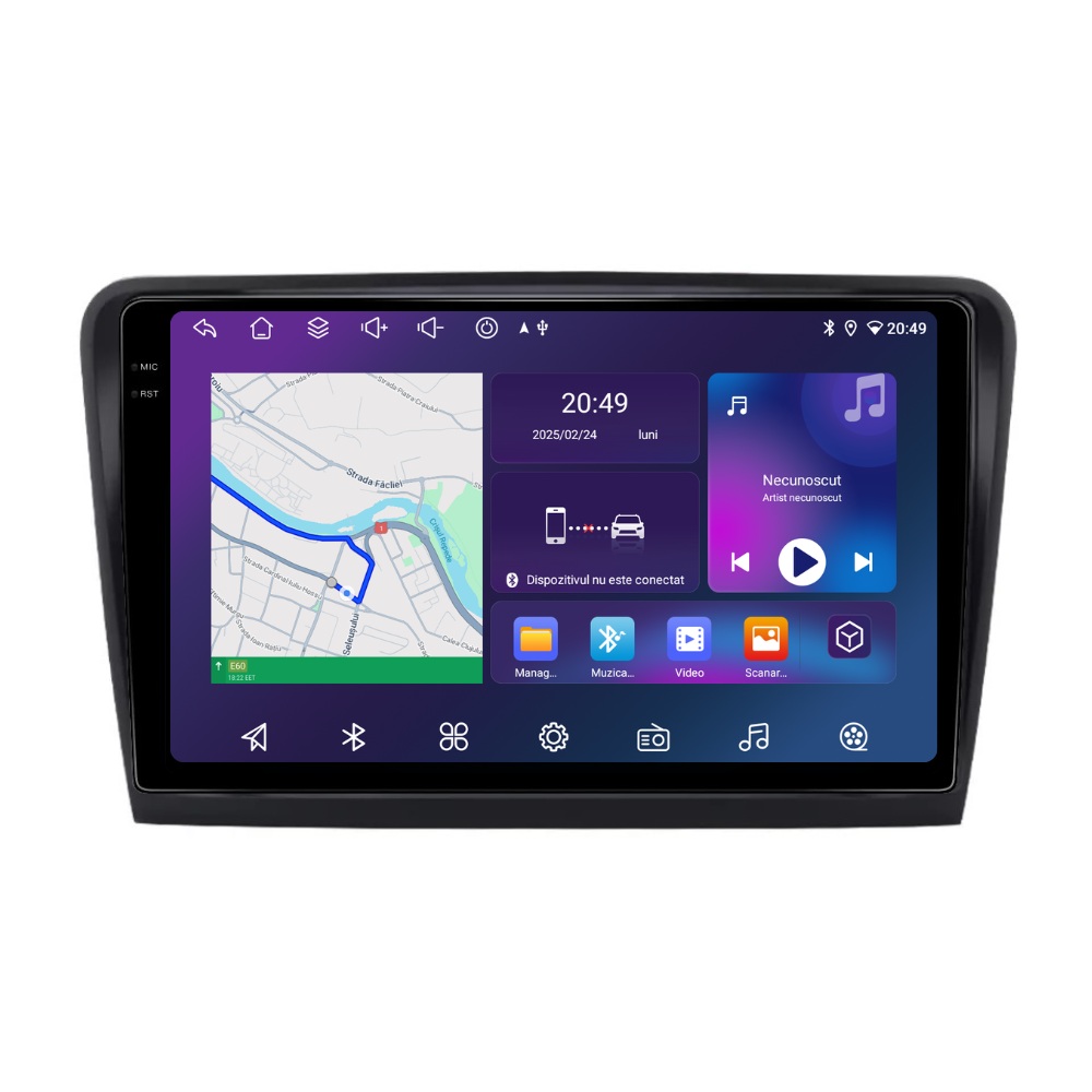 Navigatie Skoda Superb 2 (2008-2015), Android, Ecran 10", Carplay / Android auto
