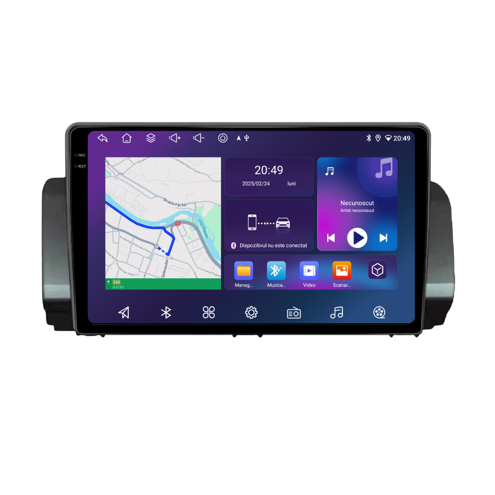 Navigatie Dacia Logan / Sandero / Jokker (2021+) Android, Ecran 10", Carplay / Android auto