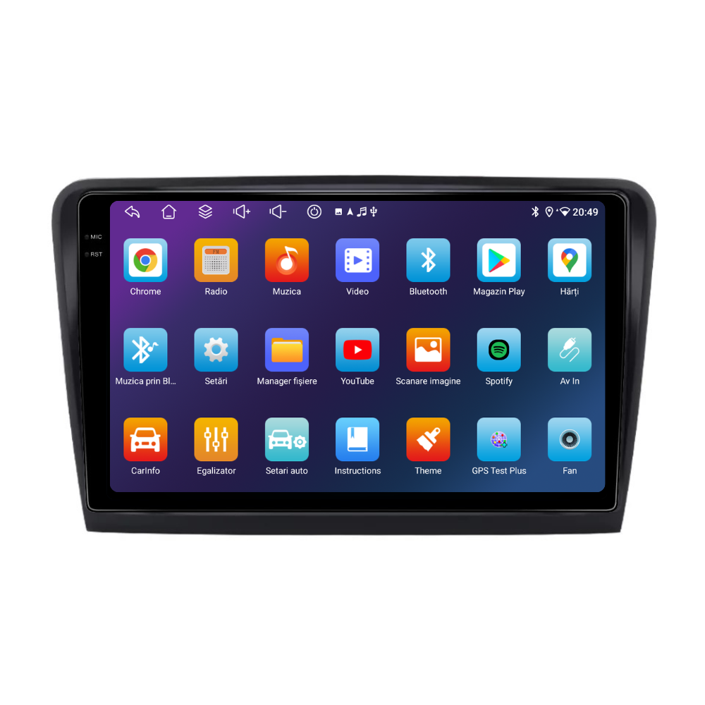 Navigatie Skoda Superb 2 (2008-2015), Android, Ecran 10", Carplay / Android auto