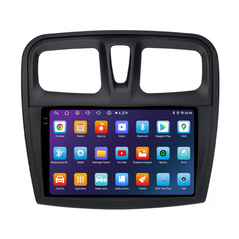 Navigatie Dacia Logan / Sandero 2 (2012-2019) Android, Ecran 9", Carplay / Android auto, model prestige