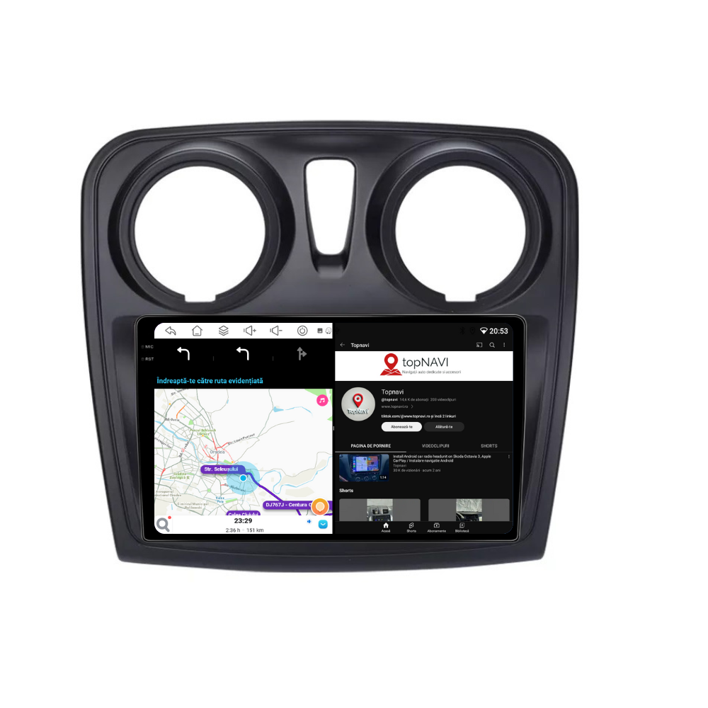 Navigatie Dacia Logan / Sandero 2 (2012-2019) Android, Ecran 9", Carplay / Android auto